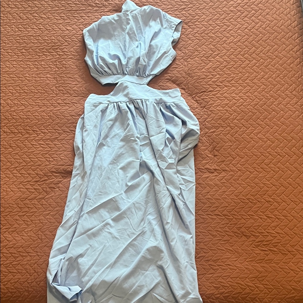 Amazon Light Blue Backless Dress